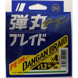 Filo Trecciato Major Craft Dangan Braid 4x 150m 0,15mm 1.2PE 20LB Green