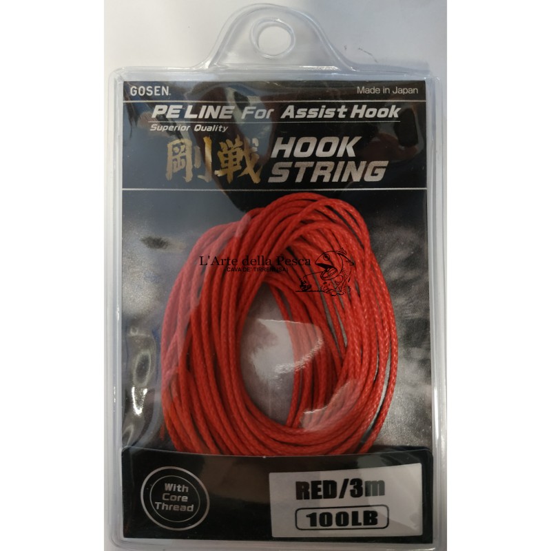 FILO ASSIST HOOK GOSEN HOOK STRING 100LB RED